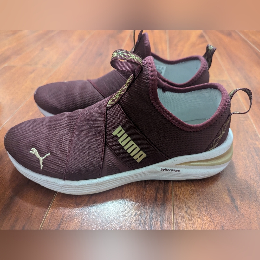 Puma Maroon Slip-On Sneakers